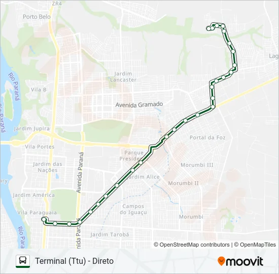 0200 GLEBA GUARANI Bus Line Map