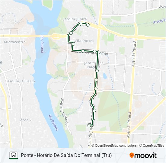 0200 GLEBA GUARANI bus Line Map