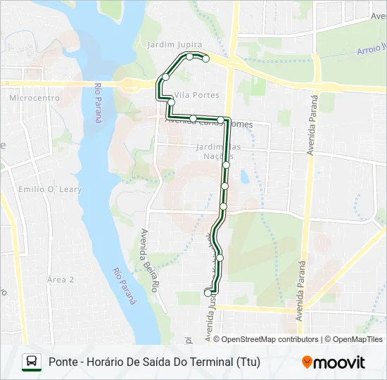 0200 GLEBA GUARANI Bus Line Map
