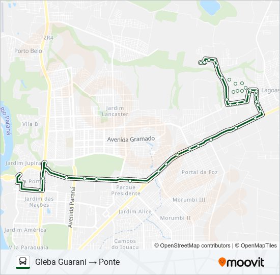 Mapa da linha 0205 SANTA RITA / PONTE de ônibus