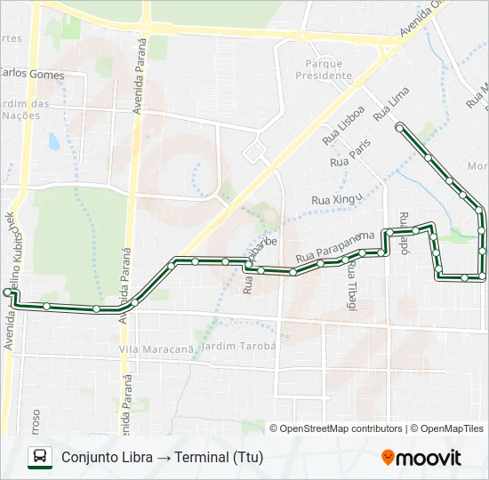 Mapa de 0310 CONJUNTO LIBRA de autobús