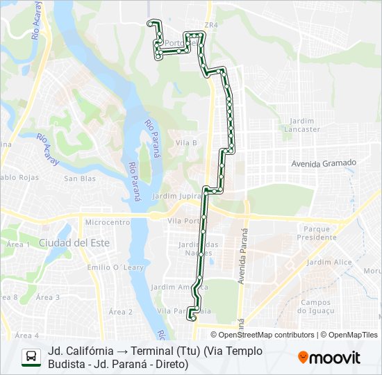 Mapa da linha 0103 PORTO BELO de ônibus