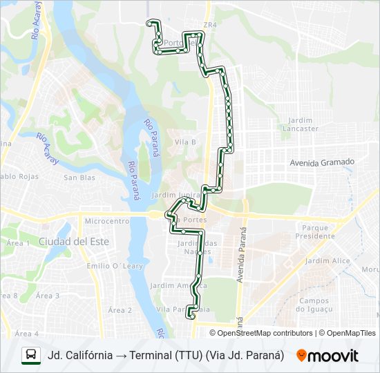 Mapa da linha 0103 PORTO BELO de ônibus