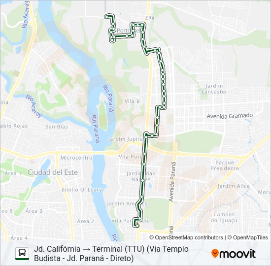 Mapa da linha 0103 PORTO BELO de ônibus