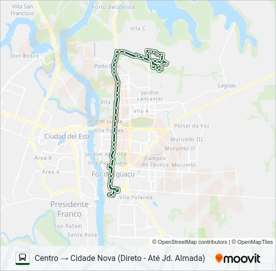 0010 CIDADE NOVA Bus Line Map
