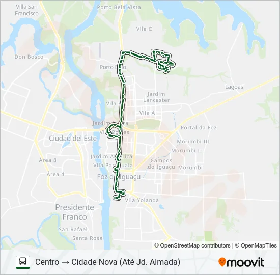 0010 CIDADE NOVA Bus Line Map