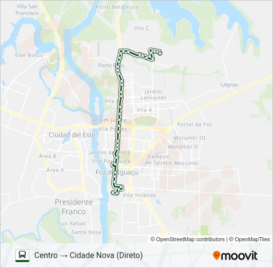 0010 CIDADE NOVA Bus Line Map
