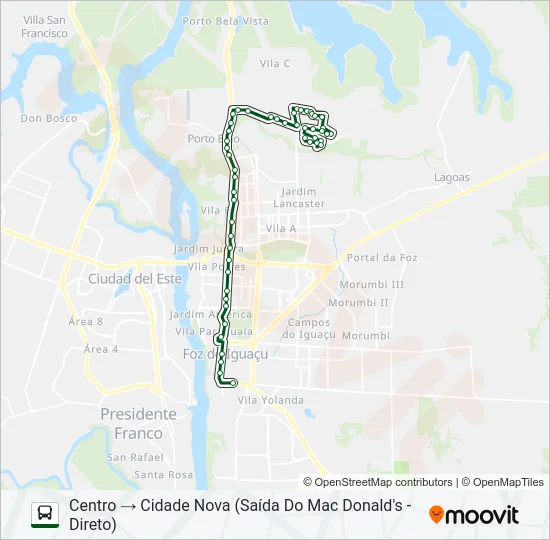 0010 CIDADE NOVA Bus Line Map