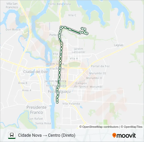 0010 CIDADE NOVA Bus Line Map