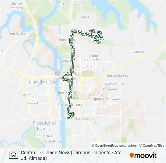 0010 CIDADE NOVA Bus Line Map
