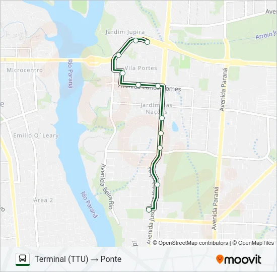 0010 CIDADE NOVA Bus Line Map