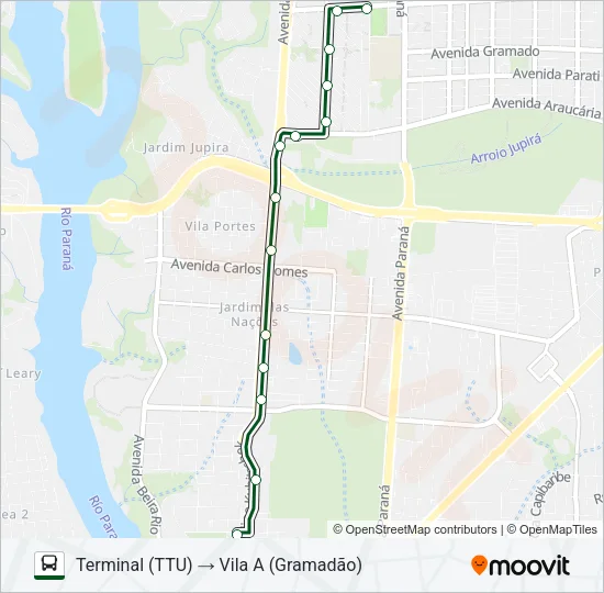 0055 VILA A (VIA AV. JK) Bus Line Map