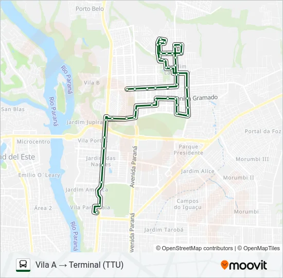 0055 VILA A (VIA AV. JK) Bus Line Map