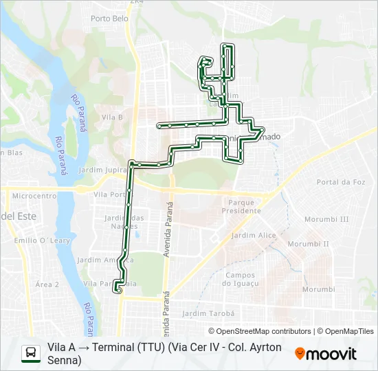 0055 VILA A (VIA AV. JK) Bus Line Map