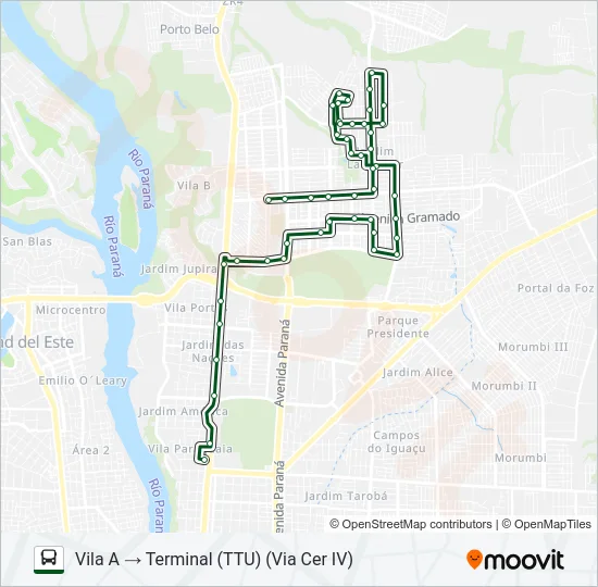 0055 VILA A (VIA AV. JK) Bus Line Map