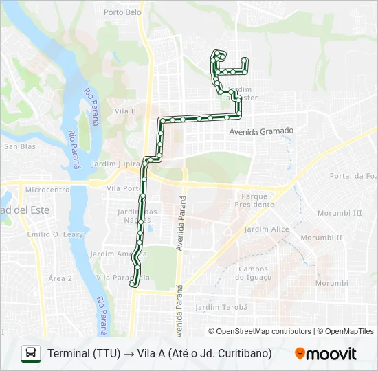 0055 VILA A (VIA AV. JK) Bus Line Map