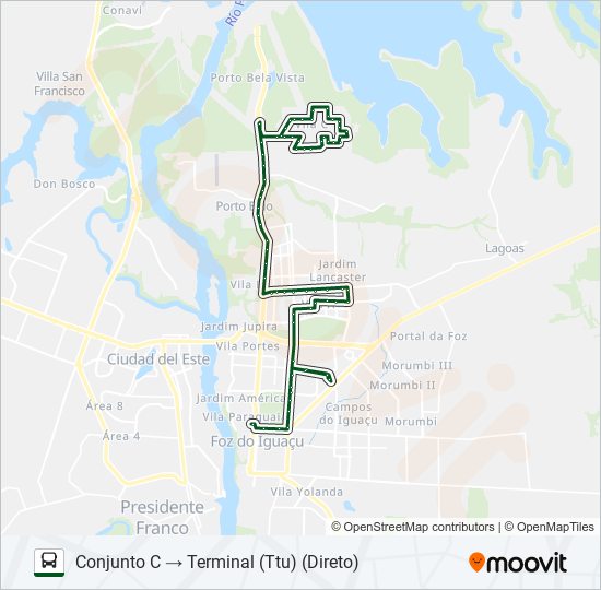 Mapa da linha 0040 CONJUNTO C (VIA RODOVIÁRIA) de ônibus