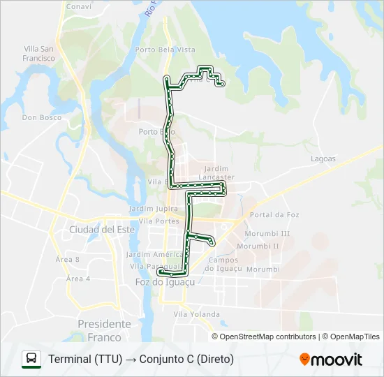 0040 CONJUNTO C (VIA RODOVIÁRIA) Bus Line Map