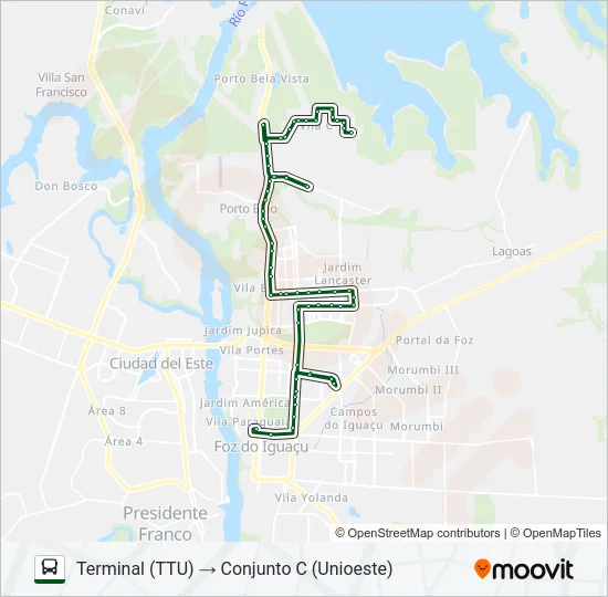 0040 CONJUNTO C (VIA RODOVIÁRIA) Bus Line Map