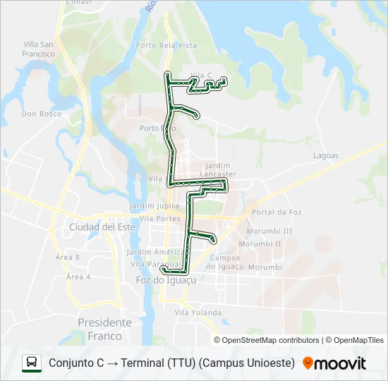 0040 CONJUNTO C (VIA RODOVIÁRIA) Bus Line Map