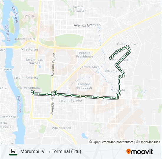 Mapa da linha 0335 MORUMBI de ônibus