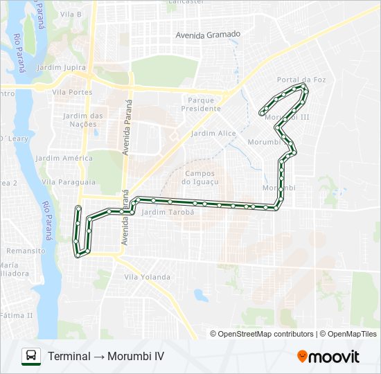 Mapa da linha 0335 MORUMBI de ônibus