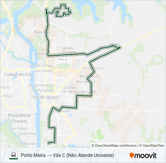 Mapa da linha 0320 INTERBAIRROS de ônibus