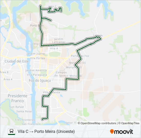 Mapa da linha 0320 INTERBAIRROS de ônibus