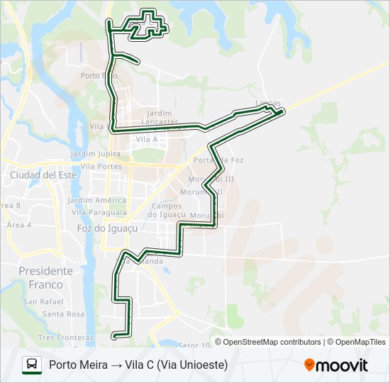 Mapa da linha 0320 INTERBAIRROS de ônibus