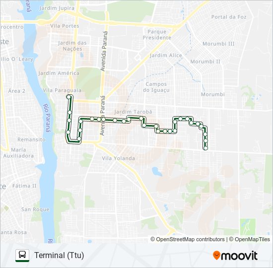 0325 JARDIM GUARAPUAVA bus Line Map