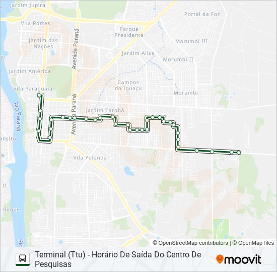 Mapa de 0325 JARDIM GUARAPUAVA de autobús