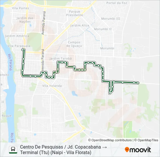 0325 JARDIM GUARAPUAVA Bus Line Map