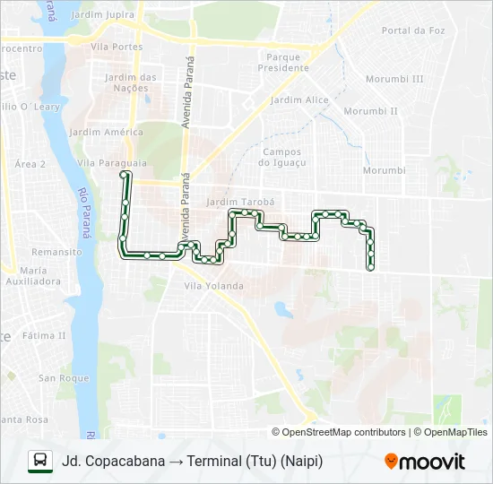 0325 JARDIM GUARAPUAVA Bus Line Map