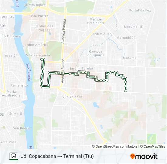 0325 JARDIM GUARAPUAVA Bus Line Map