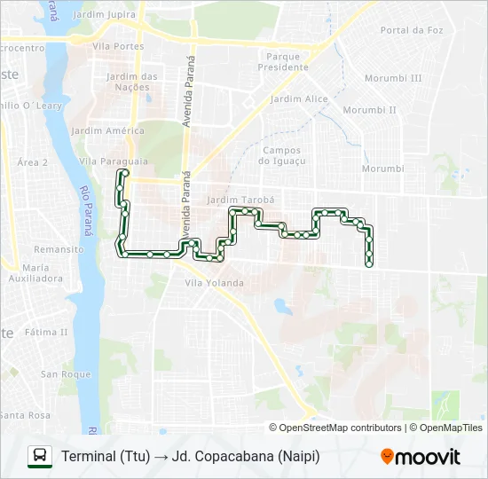 0325 JARDIM GUARAPUAVA Bus Line Map