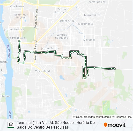 Mapa de 0325 JARDIM GUARAPUAVA de autobús