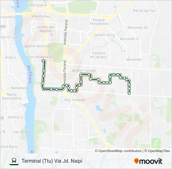 0325 JARDIM GUARAPUAVA Bus Line Map