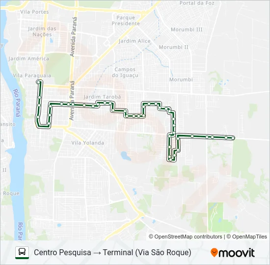 0325 JARDIM GUARAPUAVA Bus Line Map