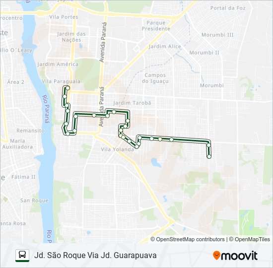 Mapa de 0325 JARDIM GUARAPUAVA de autobús