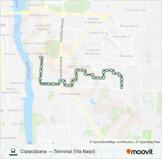 0325 JARDIM GUARAPUAVA Bus Line Map