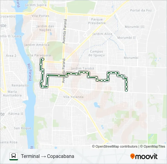 0325 JARDIM GUARAPUAVA Bus Line Map