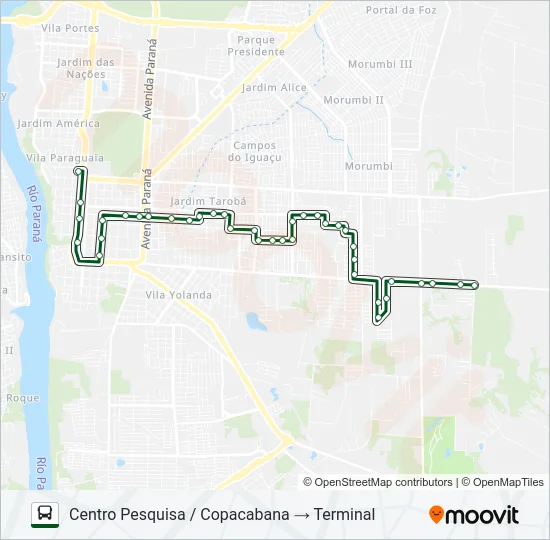 0325 JARDIM GUARAPUAVA Bus Line Map