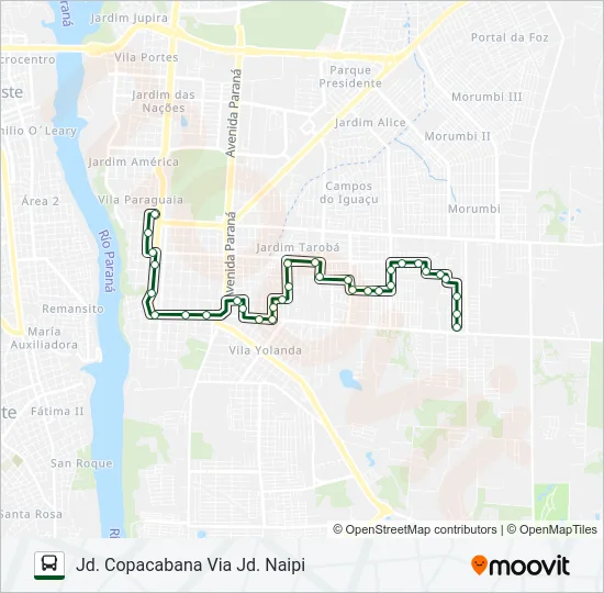 0325 JARDIM GUARAPUAVA Bus Line Map