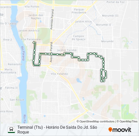 Mapa de 0325 JARDIM GUARAPUAVA de autobús