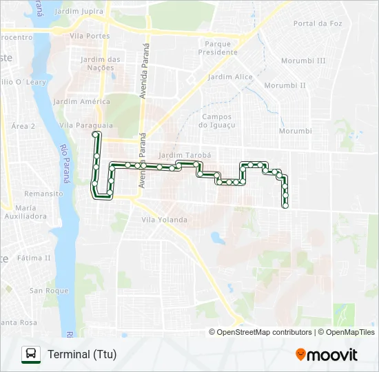 0325 JARDIM GUARAPUAVA Bus Line Map