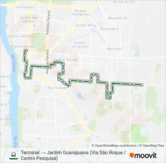 0325 JARDIM GUARAPUAVA Bus Line Map