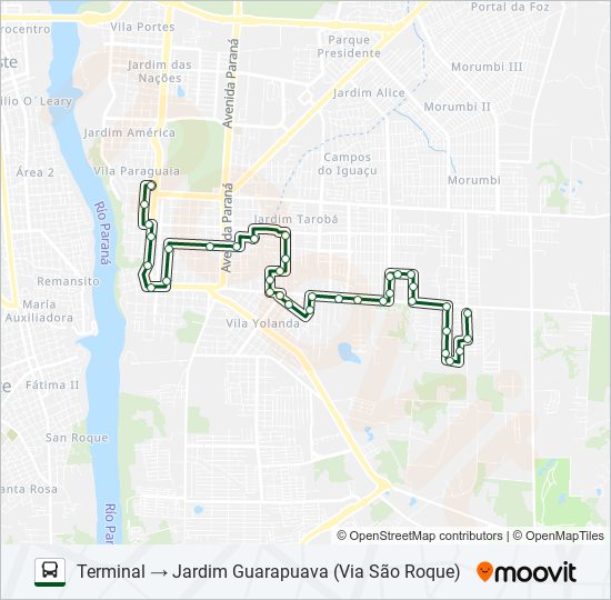 0325 JARDIM GUARAPUAVA bus Line Map