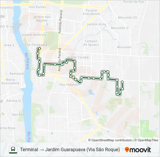 0325 JARDIM GUARAPUAVA Bus Line Map