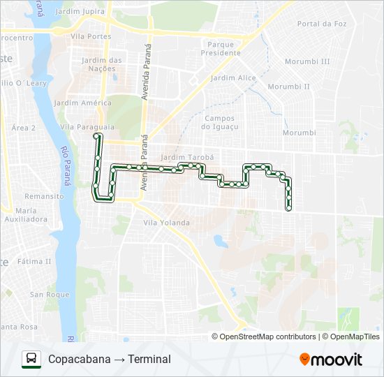 0325 JARDIM GUARAPUAVA bus Line Map