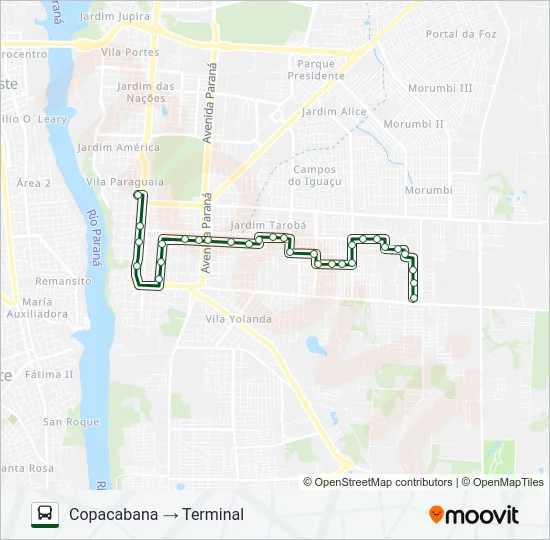 0325 JARDIM GUARAPUAVA Bus Line Map